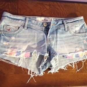 Rainbow pocket distressed Hollister shorts