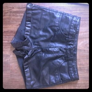 Vegan leather high waisted shorts!!