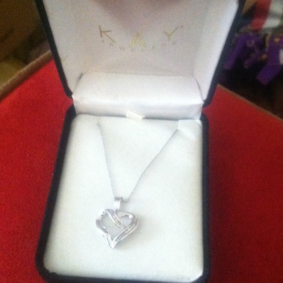 10K White gold heart necklace from Kay Jewelers