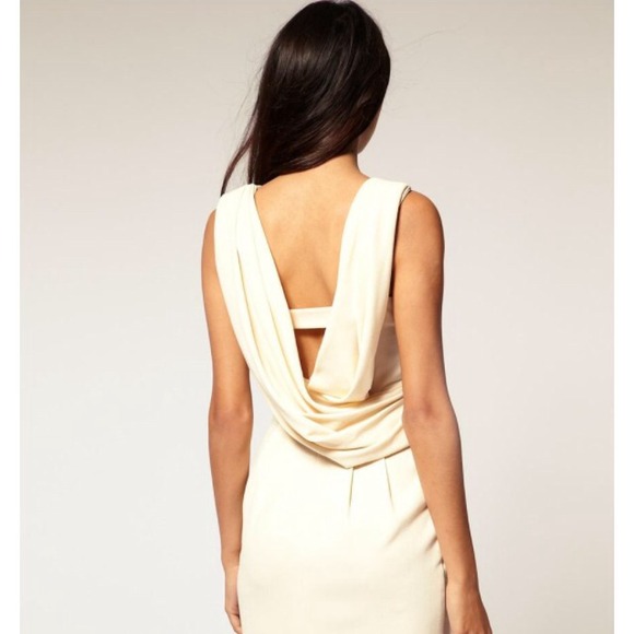 ASOS Open Drape Back Dress in Cream NWOT