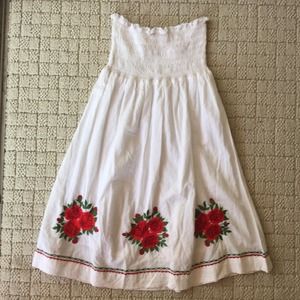 Handmade white strapless sun dress