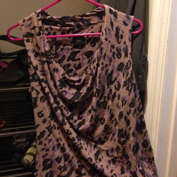 Anthropologie purple leopard top