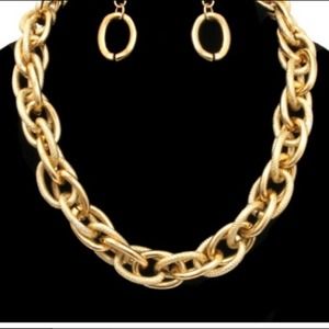 Hammered Textured Mixed Chain Necklace
