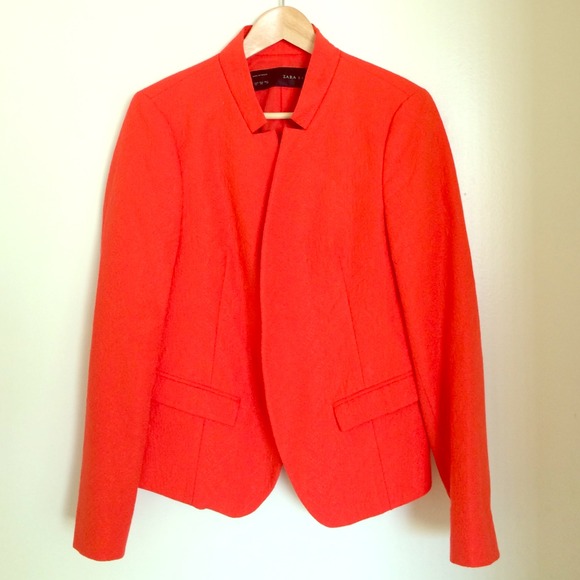 Zara Basics Orange Blazer