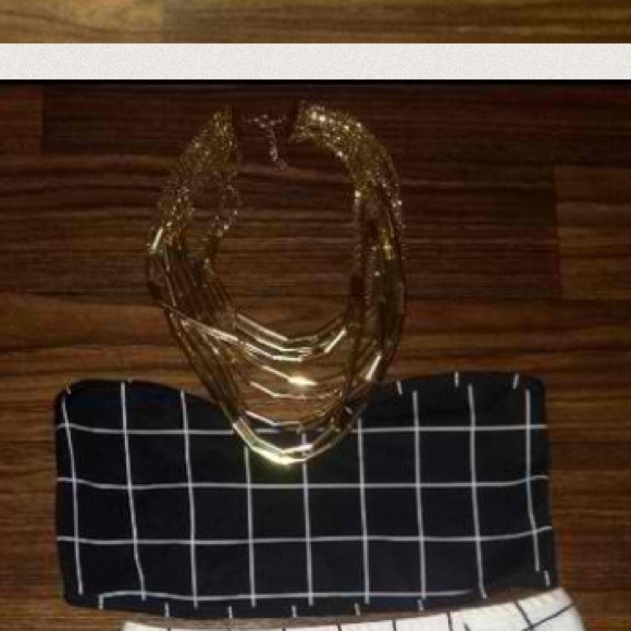 AA grid bathing suit top