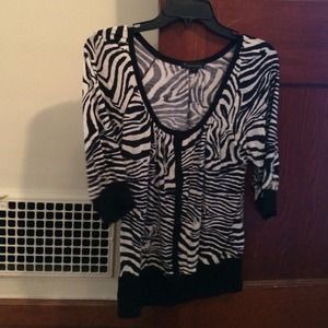Zebra button up top