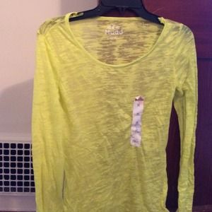 Shear yellow long sleeve shirt