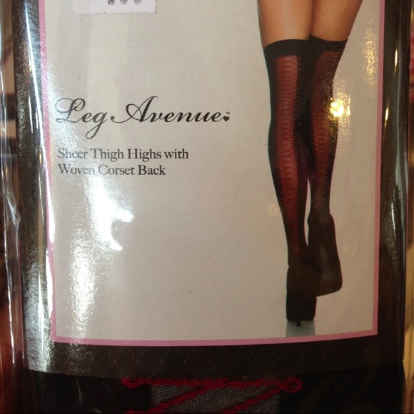 Black lace-up thigh highs