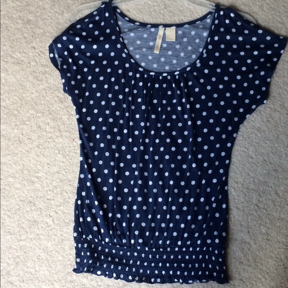 Blue cold shoulder top