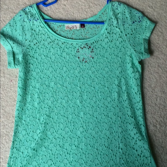 Mint color lace top