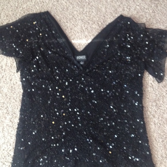 Adrianna Papell Boutique Tops - Black sequined dressy top