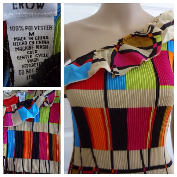 Colorful print stretch polyester dress - Picture 2 of 4