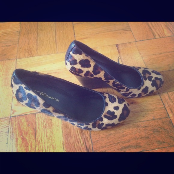 BCBGeneration Leopard Calf Hair Wedges