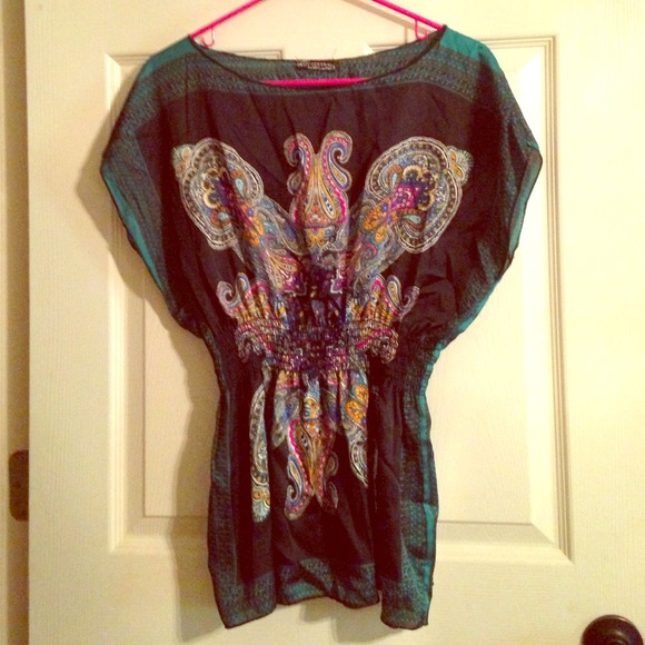 Silk gathered blouse