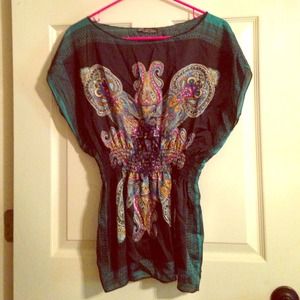 Silk gathered blouse