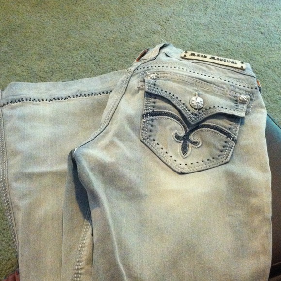Light washed rock flare jeans
