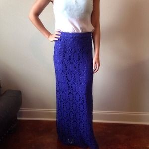 Trina Turk crochet maxi skirt sz 0
