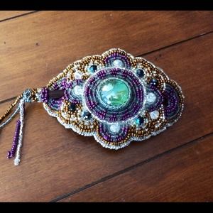 Hand-beaded hair accessory