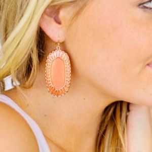 Kendra Scott Salmon Delilah Gold Earrings