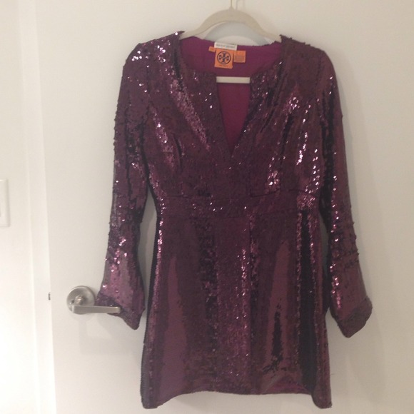 Tory Burch size 2 purple/maroon sequin dress.