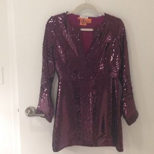 Tory Burch size 2 purple/maroon sequin dress.