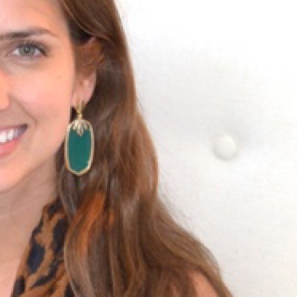 Kendra Scott Green Danielle Gold Earrings
