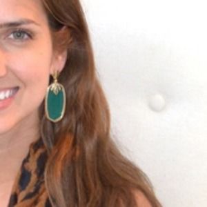 Kendra Scott Green Danielle Gold Earrings