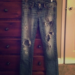 American Eagle Extra Destroyed Stretch Skinny
