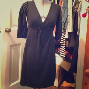 American Rag Black deep V dress