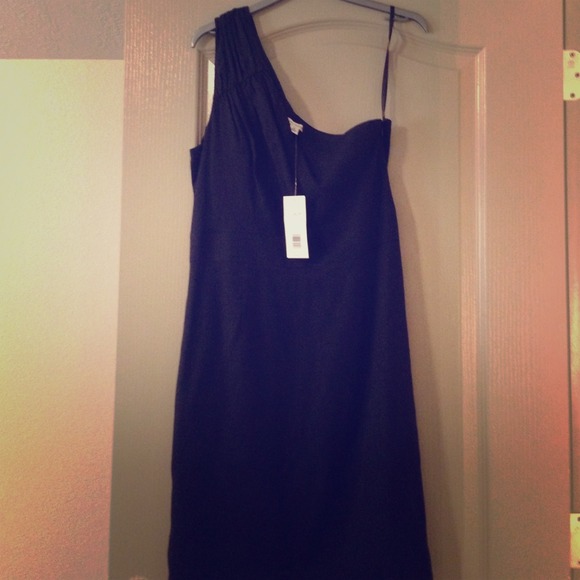 Banana Republic one shoulder cocktail dress.