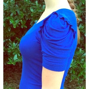 💥Ruffle sleeve blue Mango top