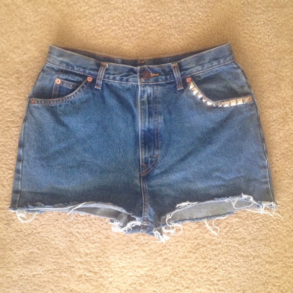 Studded high waisted shorts