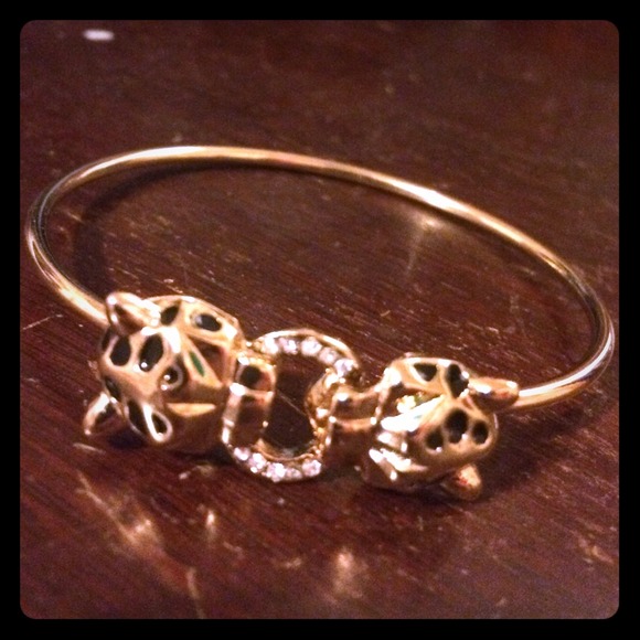 Gold panther bracelet