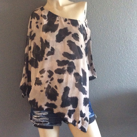 🚫SOLD💗 NWT Forever 21 Taupe/Black Sheer Top 💗 - Picture 3 of 4