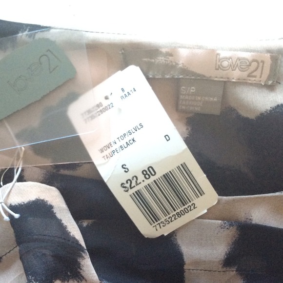 🚫SOLD💗 NWT Forever 21 Taupe/Black Sheer Top 💗 - Picture 4 of 4