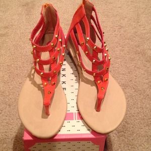 Orange studded sandals-End of Summer markdown!!