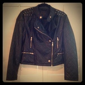 Quilted faux leather jacket