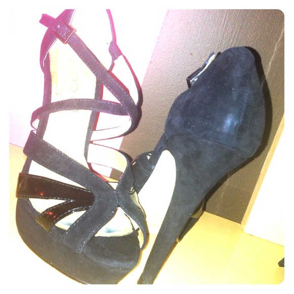Aldo black suede heels size 36