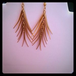 Pretty " Golden Feather" Earrings