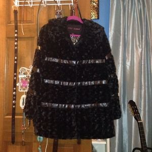 Betsey Johnson fur coat