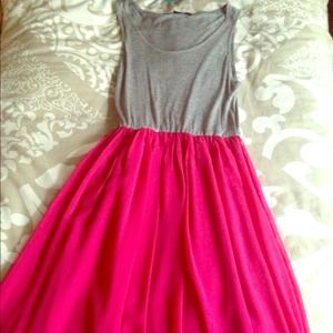 Grey and pink summer dress