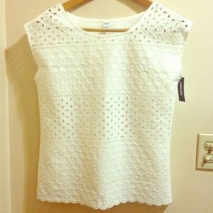 White eyelet top - XS