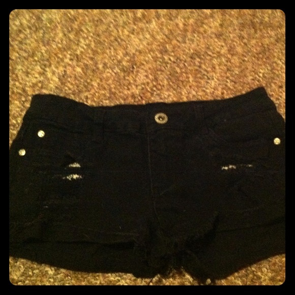Black Jean Shorts
