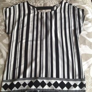 Black and white striped top