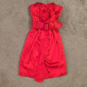 ❤️NWOT Red Ruffle Belted Dress❤️
