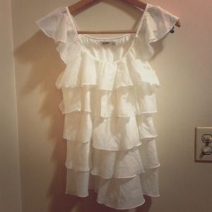 White ruffle top - Small - new