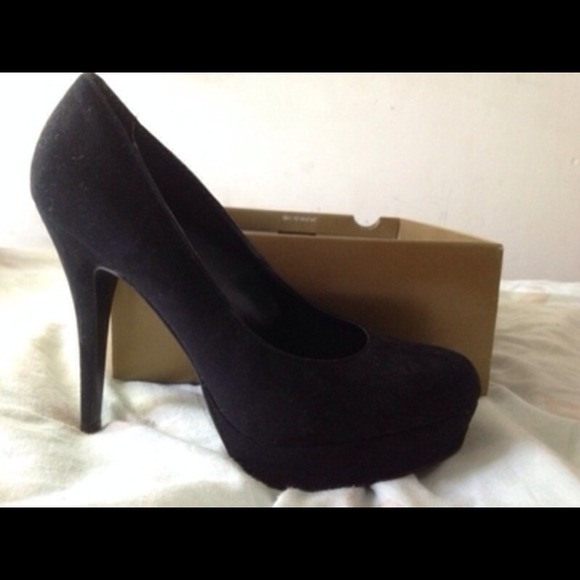 Slick black heels