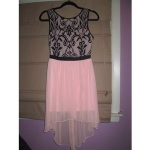 PINK LACE HIGH LOW DRESS