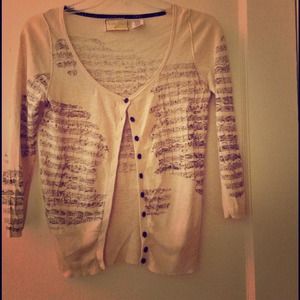 Guinevere music notes sweater (from Anthropologie)