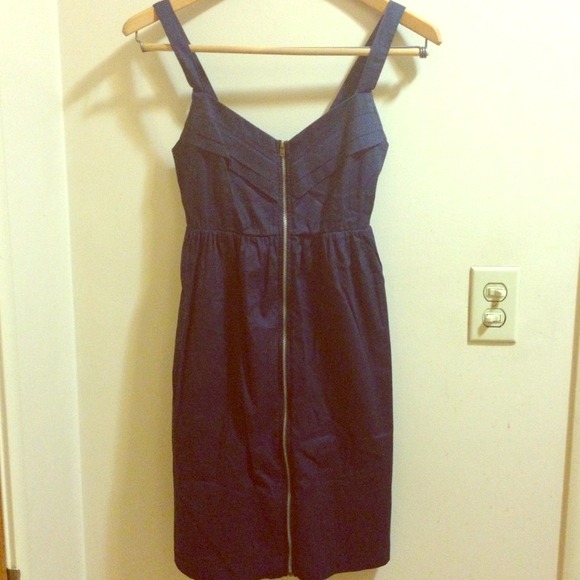 Navy Blue Zipper Dress - Small